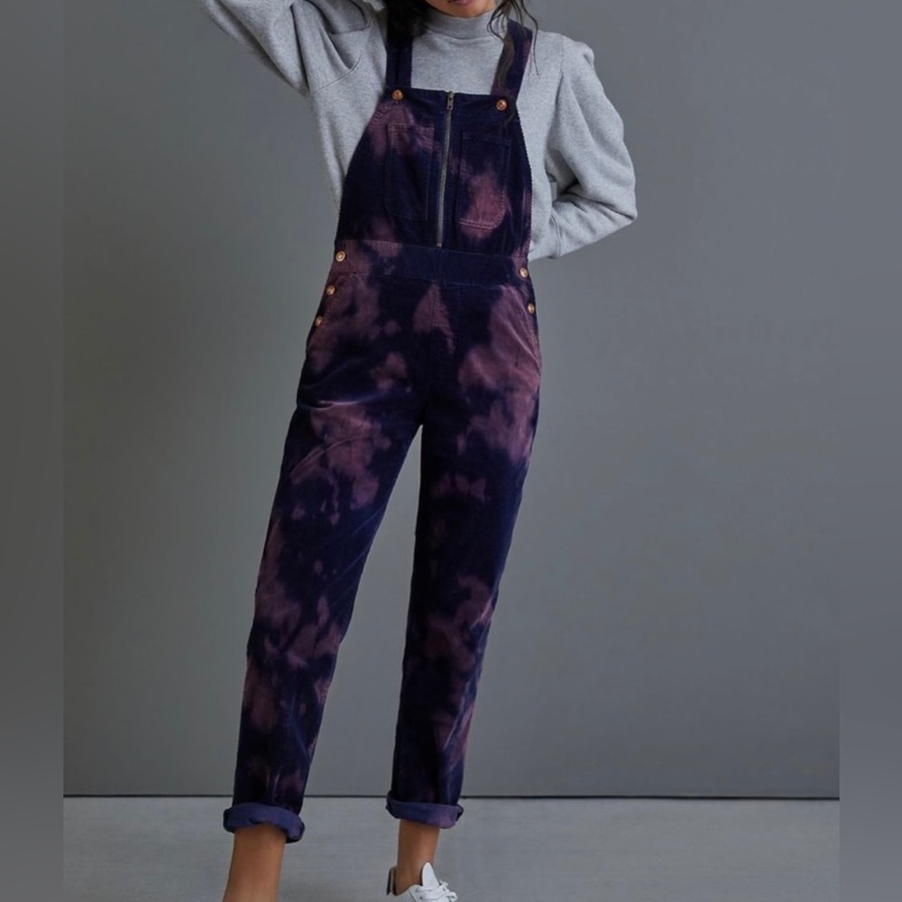 Anthropologie The Wanderer Tie Dye Relaxed Overalls Size 31